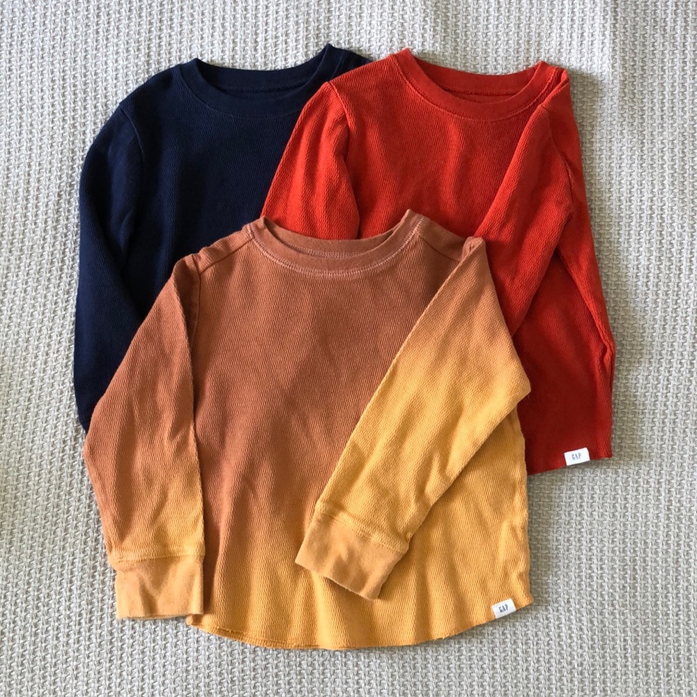 3 Long Sleeve Ribbed Thermal T-Shirts (3T)